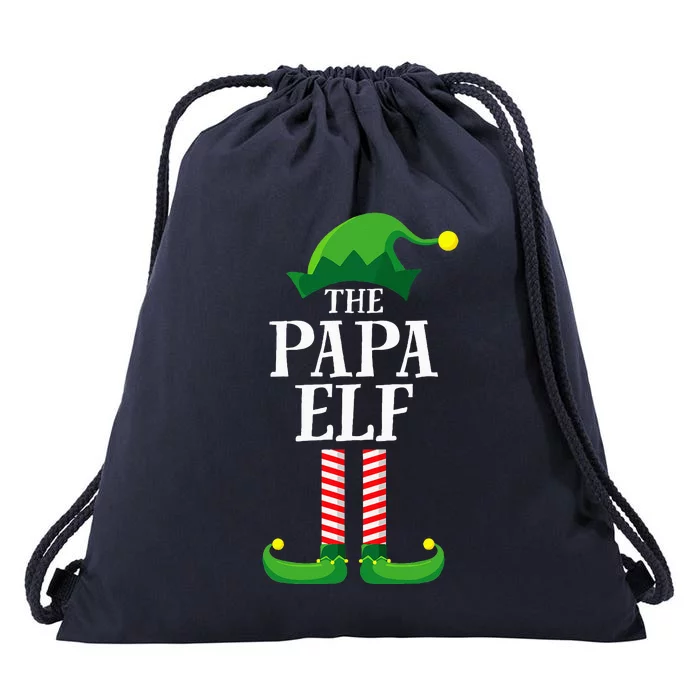 Papa Elf Matching Family Group Christmas Party Pyjamas Drawstring Bag