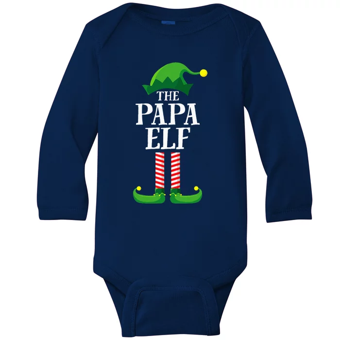 Papa Elf Matching Family Group Christmas Party Pyjamas Baby Long Sleeve Bodysuit