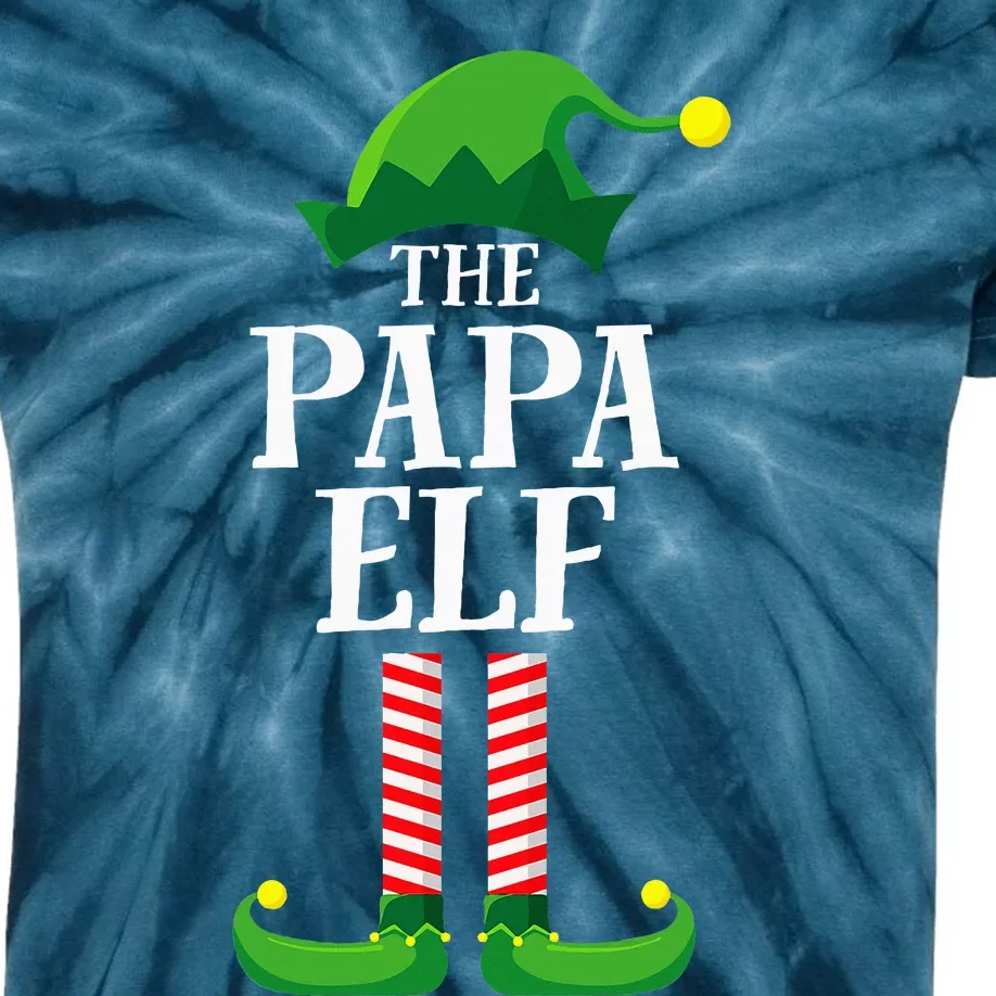 Papa Elf Matching Family Group Christmas Party Pyjamas Kids Tie-Dye T-Shirt