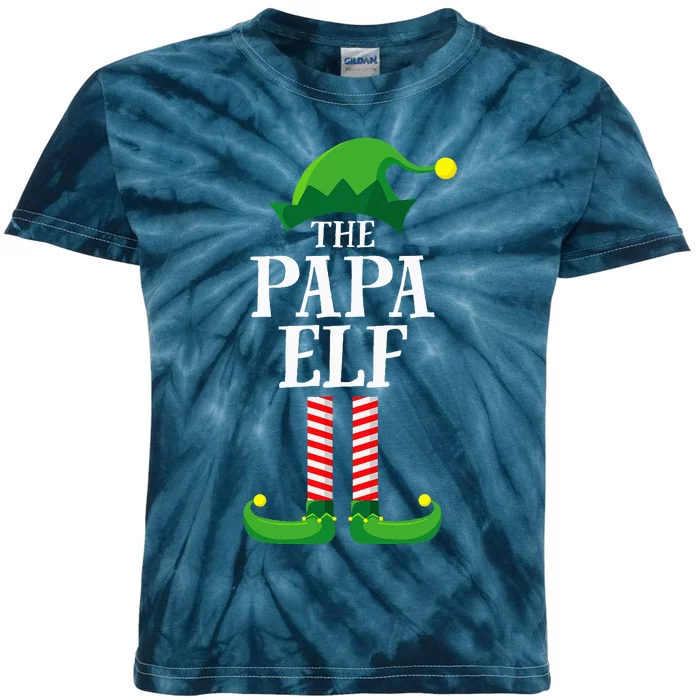 Papa Elf Matching Family Group Christmas Party Pyjamas Kids Tie-Dye T-Shirt