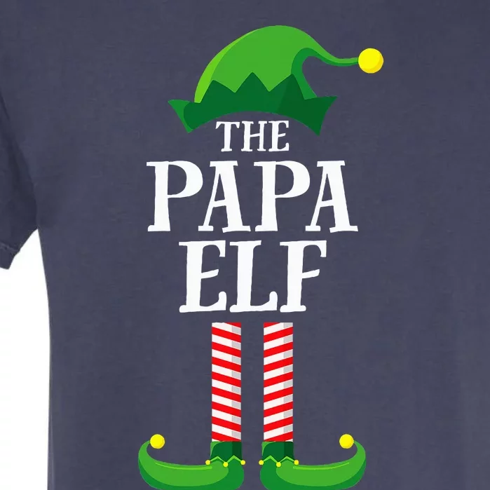 Papa Elf Matching Family Group Christmas Party Pyjamas Garment-Dyed Heavyweight T-Shirt