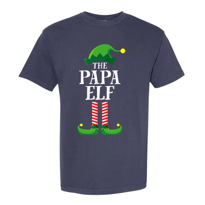 Papa Elf Matching Family Group Christmas Party Pyjamas Garment-Dyed Heavyweight T-Shirt