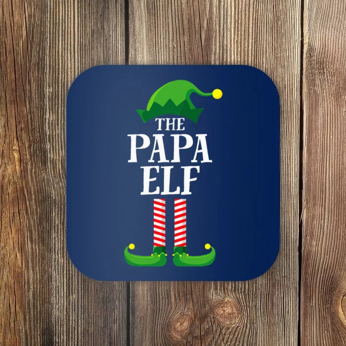 Papa Elf Matching Family Group Christmas Party Pyjamas Coaster