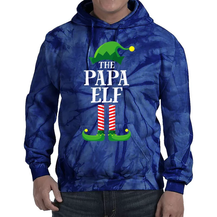 Papa Elf Matching Family Group Christmas Party Pyjamas Tie Dye Hoodie