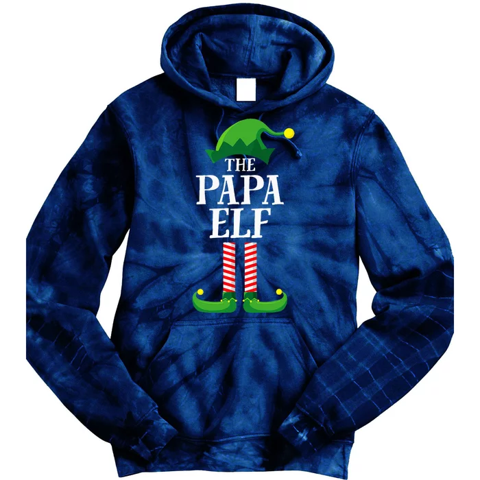 Papa Elf Matching Family Group Christmas Party Pyjamas Tie Dye Hoodie