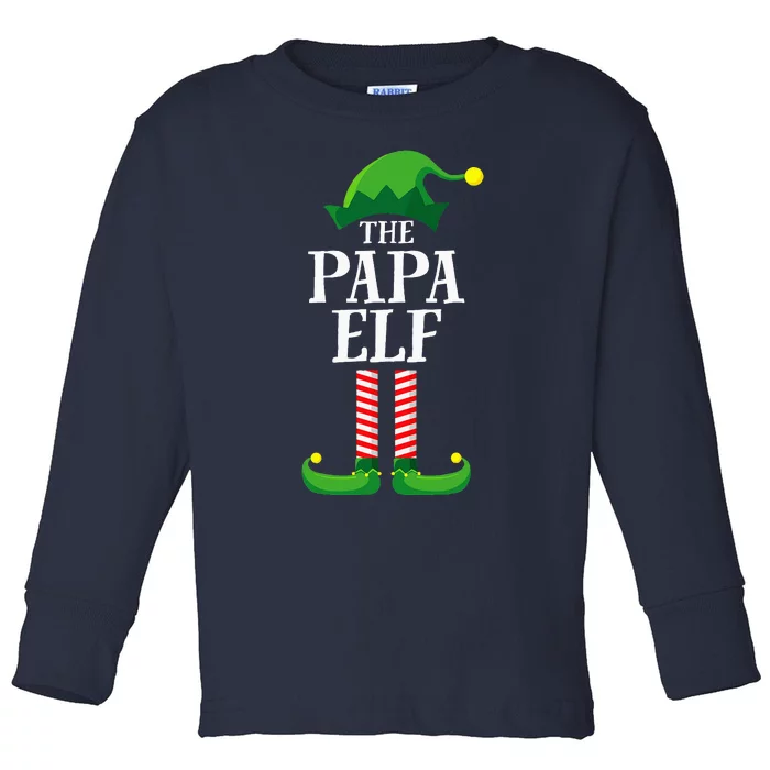 Papa Elf Matching Family Group Christmas Party Pyjamas Toddler Long Sleeve Shirt