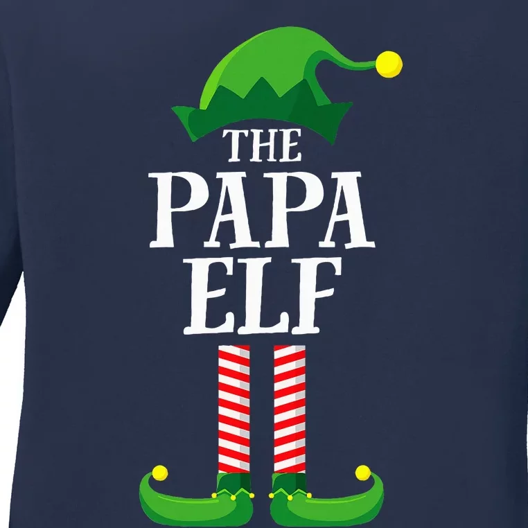 Papa Elf Matching Family Group Christmas Party Pyjamas Ladies Long Sleeve Shirt