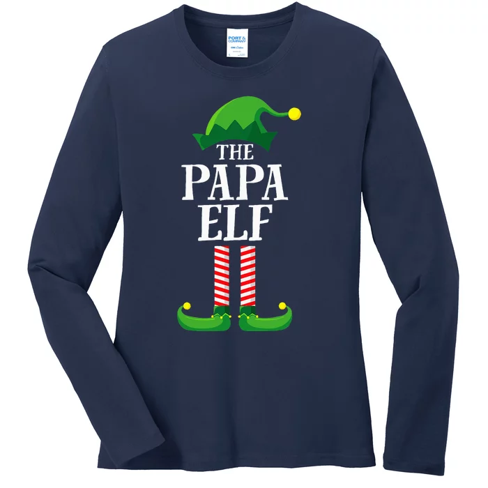 Papa Elf Matching Family Group Christmas Party Pyjamas Ladies Long Sleeve Shirt