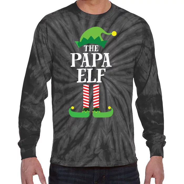 Papa Elf Matching Family Group Christmas Party Tie-Dye Long Sleeve Shirt