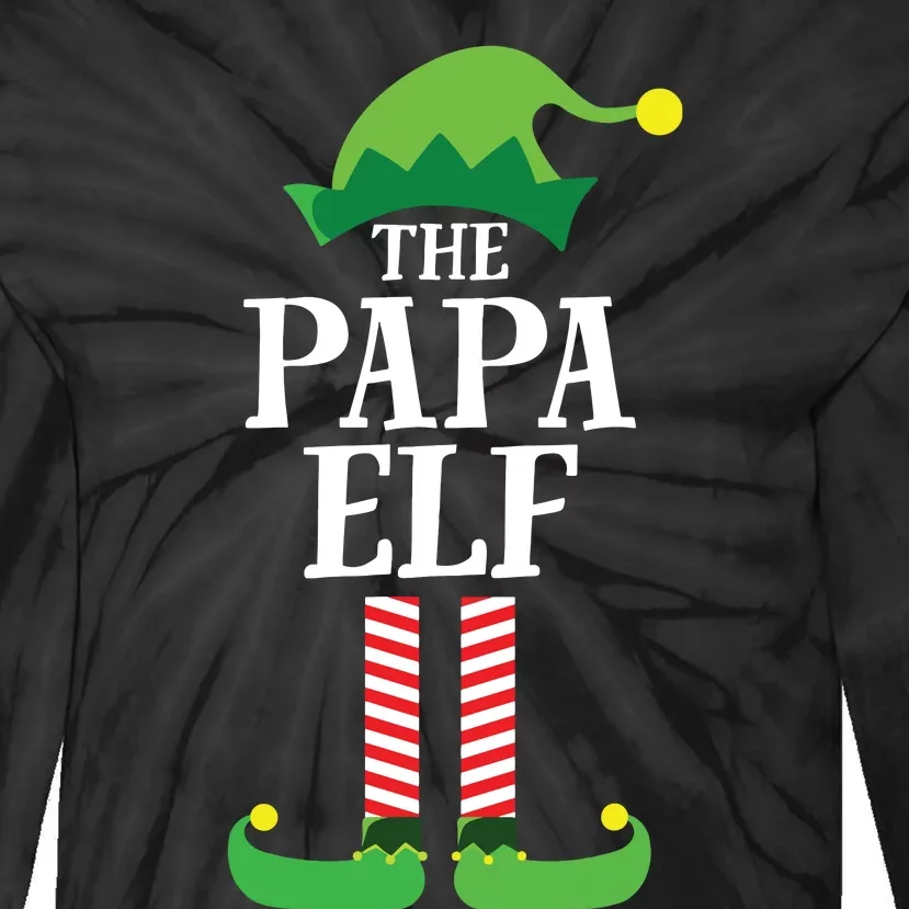 Papa Elf Matching Family Group Christmas Party Tie-Dye Long Sleeve Shirt