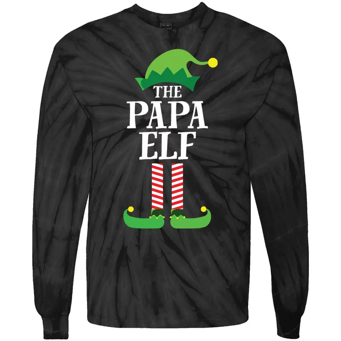 Papa Elf Matching Family Group Christmas Party Tie-Dye Long Sleeve Shirt