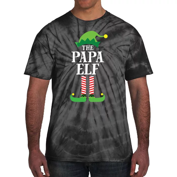 Papa Elf Matching Family Group Christmas Party Tie-Dye T-Shirt