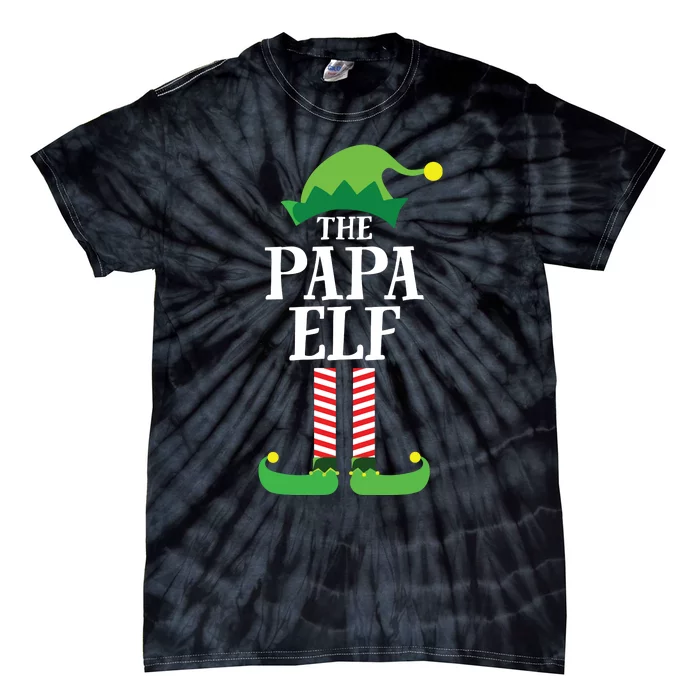 Papa Elf Matching Family Group Christmas Party Tie-Dye T-Shirt