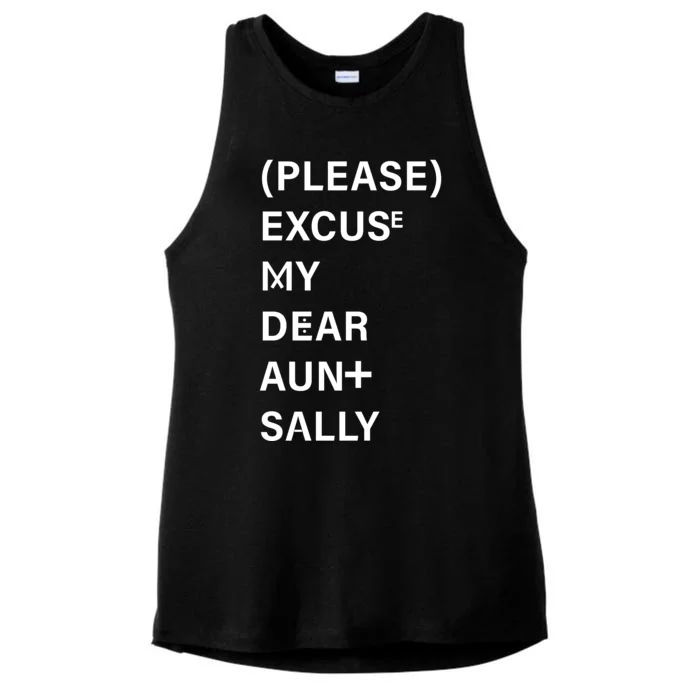 PEMDAS Please Excuse My Dear Aunt Sally Ladies Tri-Blend Wicking Tank