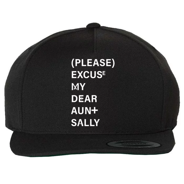 PEMDAS Please Excuse My Dear Aunt Sally Wool Snapback Cap