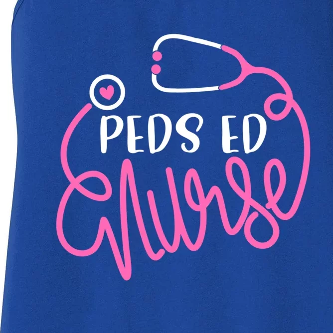 Peds Ed Nurse Rn Er Pediatric Emergency Nursing Departt Gift Women's Racerback Tank