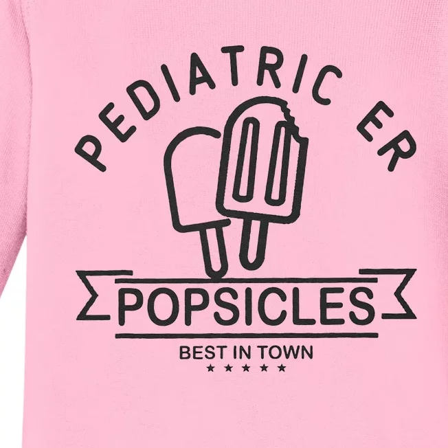 Pediatric Emergency Nurse Popsicle Funny ER ED Nurse Peds Rn Baby Long Sleeve Bodysuit