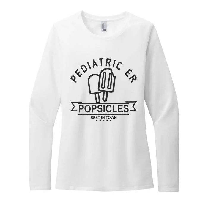 Pediatric Emergency Nurse Popsicle Funny ER ED Nurse Peds Rn Womens CVC Long Sleeve Shirt