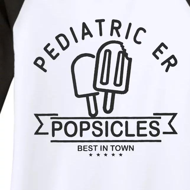 Pediatric Emergency Nurse Popsicle Funny ER ED Nurse Peds Rn Women's Tri-Blend 3/4-Sleeve Raglan Shirt