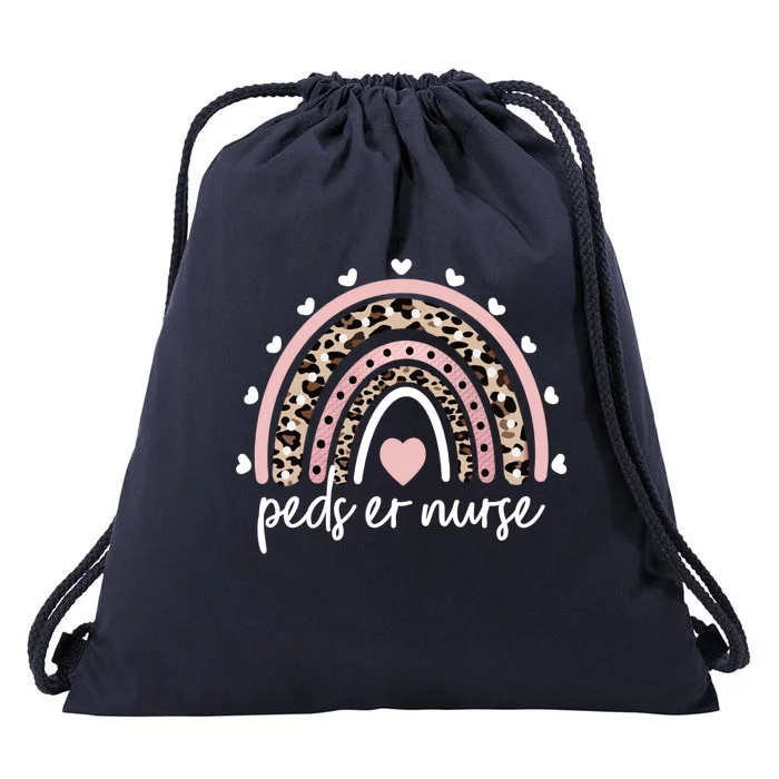 Peds Er Nurse Rainbow Pediatric Emergency Nursing Cute Gift Drawstring Bag