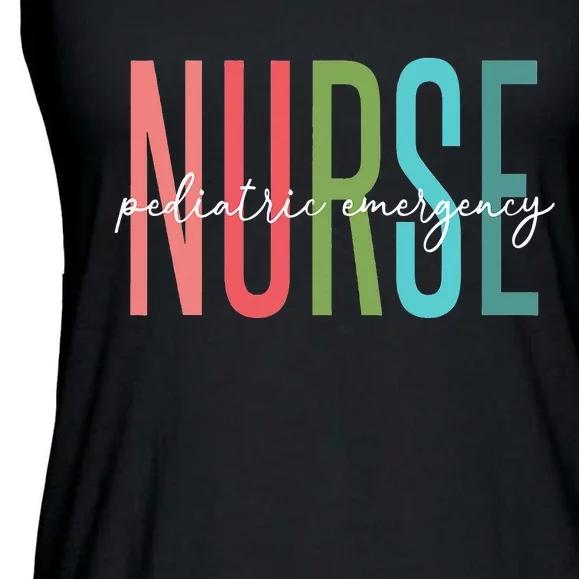 Pediatric ER Nurse Emergency Room RN Nursing appreciation Ladies Essential Flowy Tank