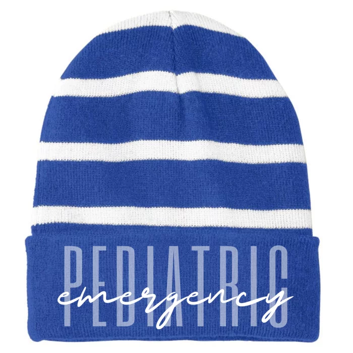 Pediatric Emergency Nurse Practitioner Peds Registered Nurse Cool Gift Striped Beanie with Solid Band