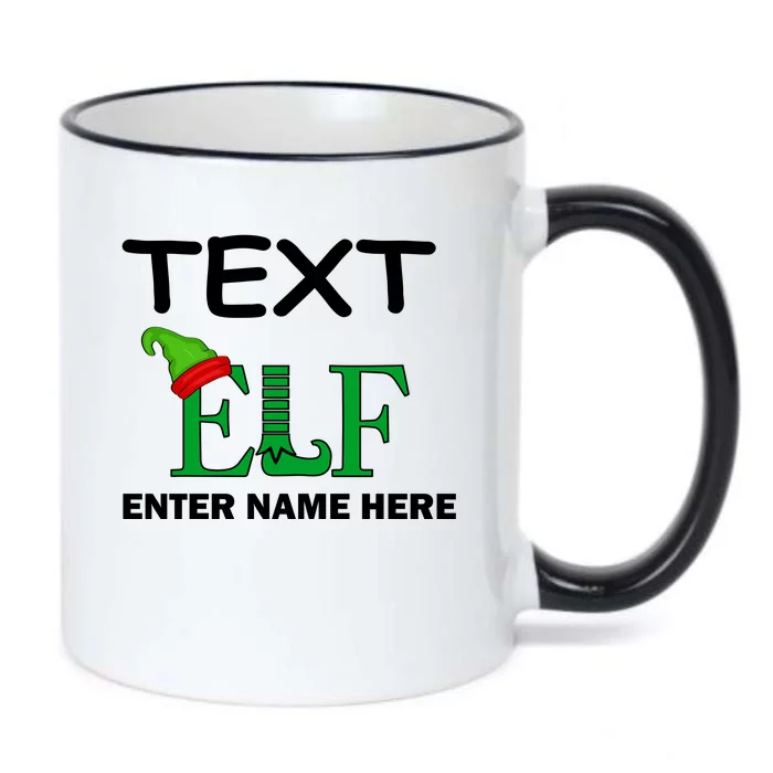 Personalize Elf Name Custom Family Matching Christmas Black Color Changing Mug