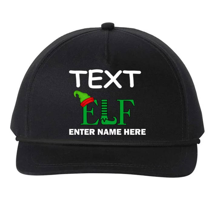 Personalize Elf Name Custom Family Matching Christmas Snapback Five-Panel Rope Hat