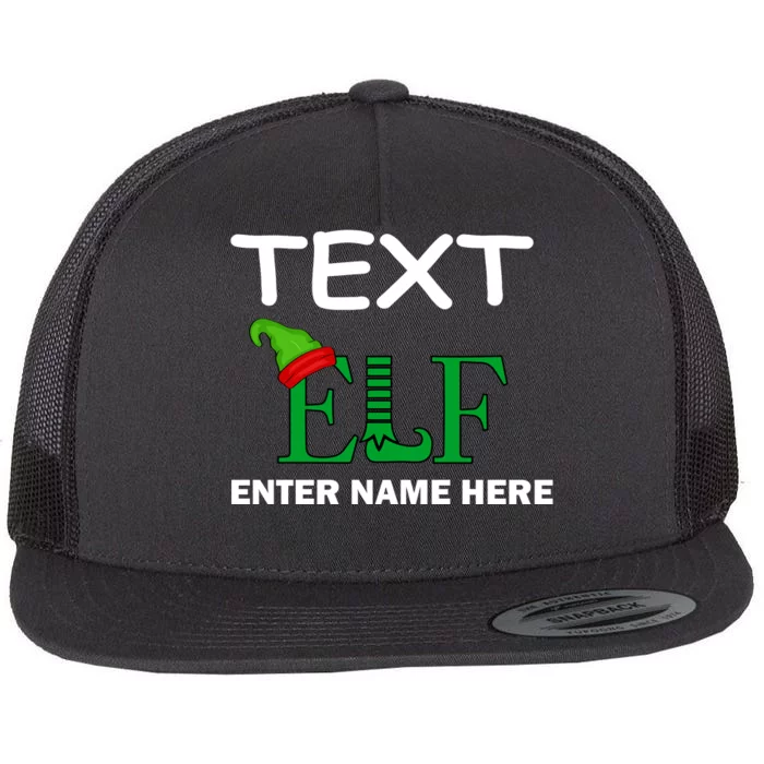 Personalize Elf Name Custom Family Matching Christmas Flat Bill Trucker Hat