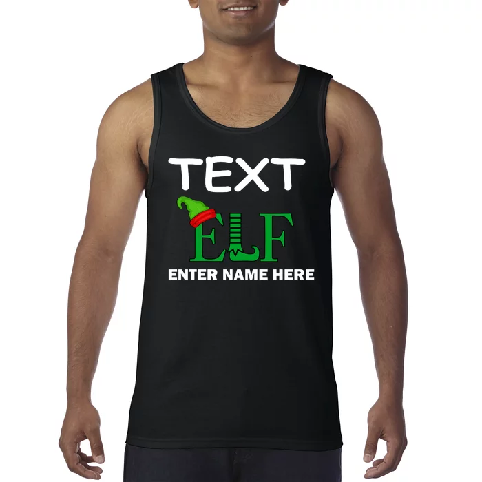 Personalize Elf Name Custom Family Matching Christmas Tank Top