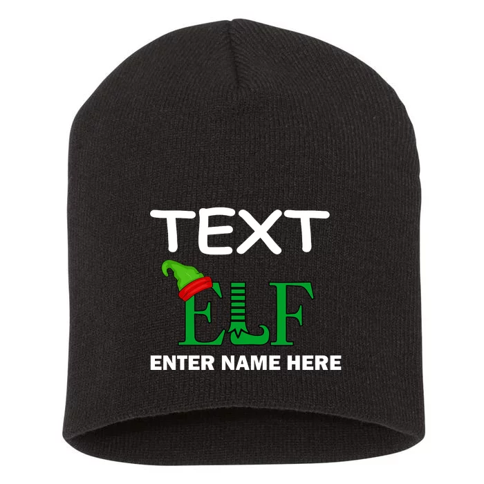 Personalize Elf Name Custom Family Matching Christmas Short Acrylic Beanie