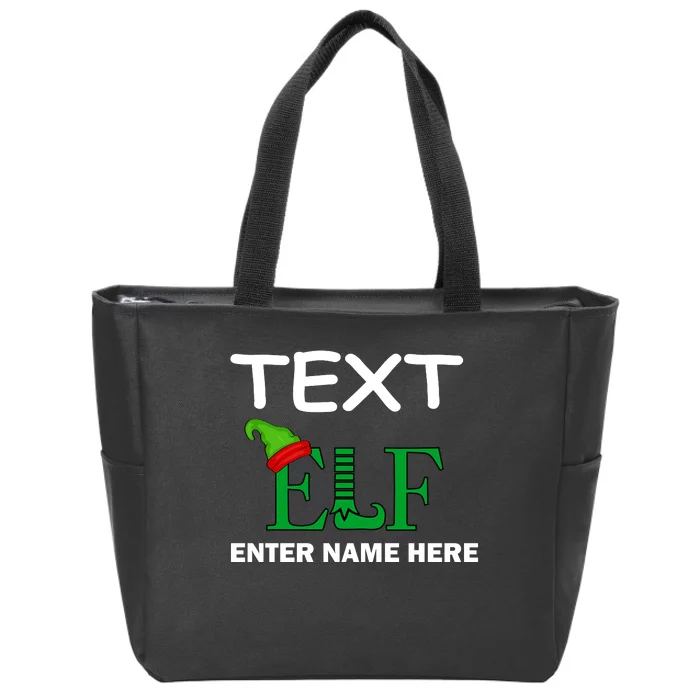 Personalize Elf Name Custom Family Matching Christmas Zip Tote Bag