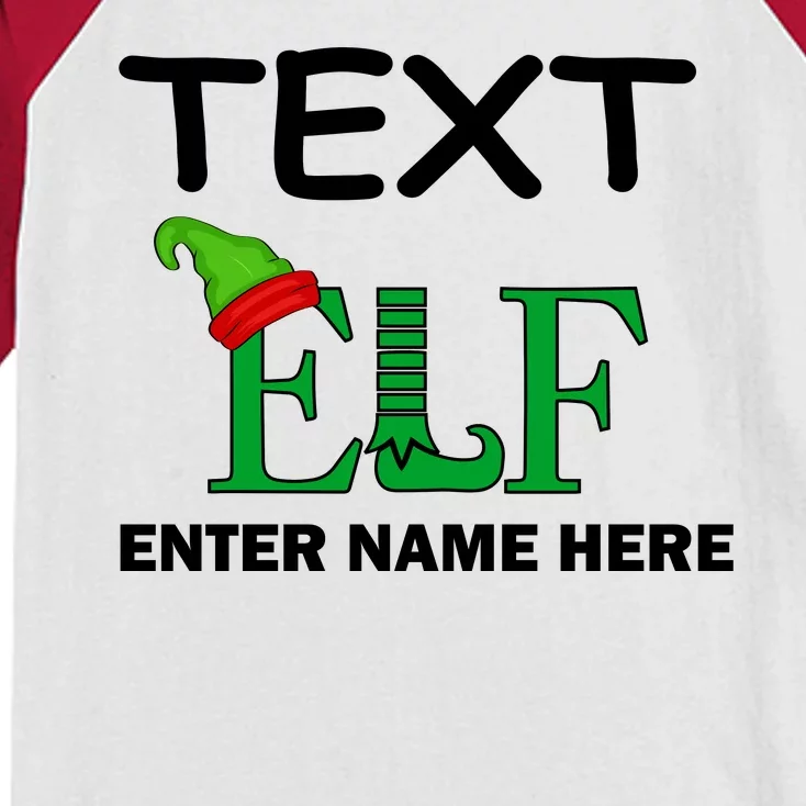 Personalize Elf Name Custom Family Matching Christmas Kids Colorblock Raglan Jersey