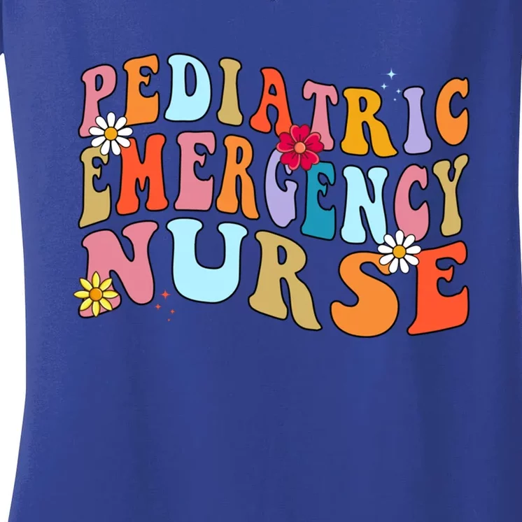 Pediatric Emergency Nurse Peds Emergency Nurse Graduation Gift Women's V-Neck T-Shirt