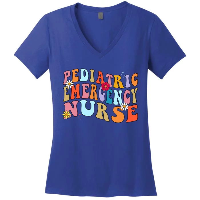 Pediatric Emergency Nurse Peds Emergency Nurse Graduation Gift Women's V-Neck T-Shirt