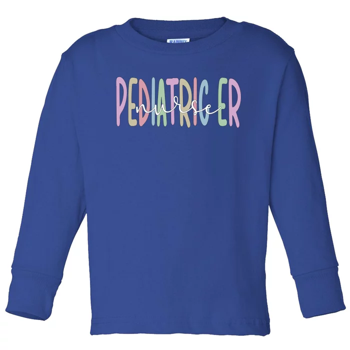 Pediatric Emergency Nurse Proud Pediatric Er Nurse Cool Gift Toddler Long Sleeve Shirt