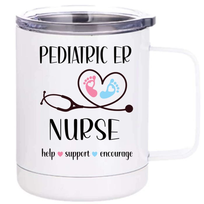 Pediatric Er Nurse Appreciation Pediatric Emergency Nurse Meaningful Gift Front & Back 12oz Stainless Steel Tumbler Cup