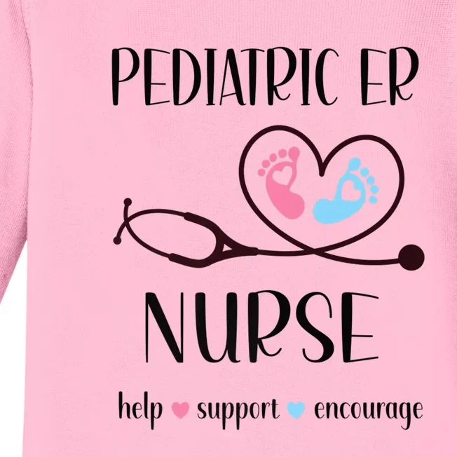 Pediatric Er Nurse Appreciation Pediatric Emergency Nurse Gift Baby Long Sleeve Bodysuit