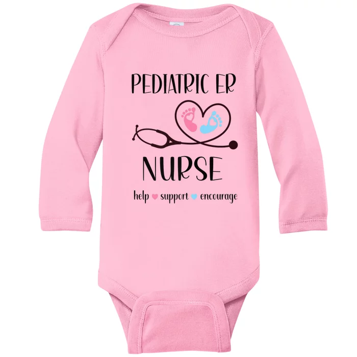 Pediatric Er Nurse Appreciation Pediatric Emergency Nurse Gift Baby Long Sleeve Bodysuit