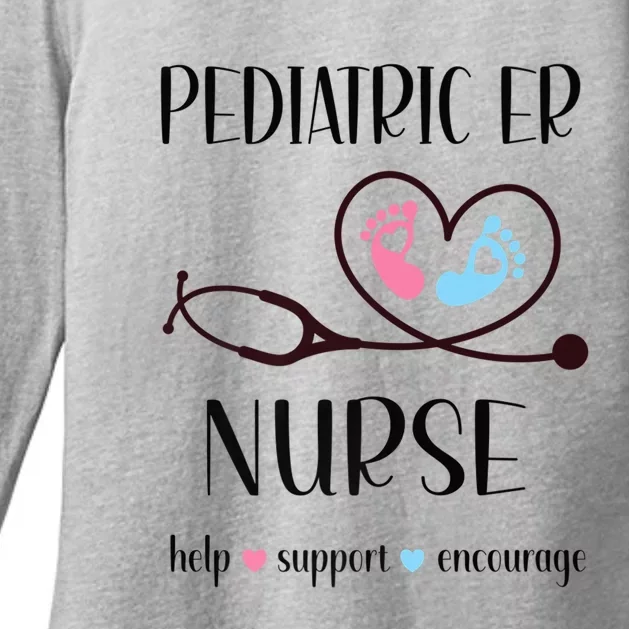 Pediatric Er Nurse Appreciation Pediatric Emergency Nurse Gift Womens CVC Long Sleeve Shirt