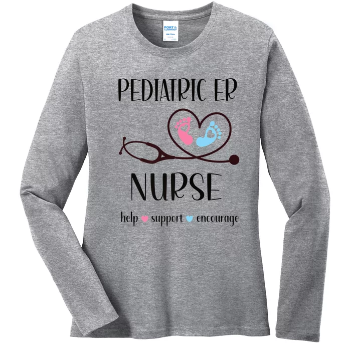 Pediatric Er Nurse Appreciation Pediatric Emergency Nurse Gift Ladies Long Sleeve Shirt