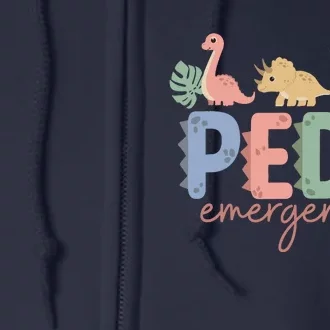 Pediatric Emergency Nurse Dinosaurs Peds Er Nurse Wo Full Zip Hoodie