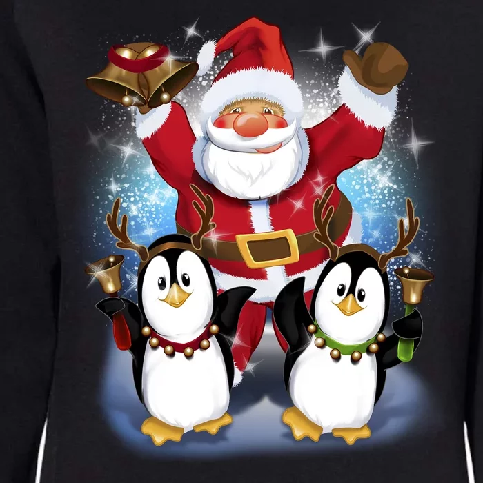 Penguin Dance With Santa Womens California Wash Sweatshirt