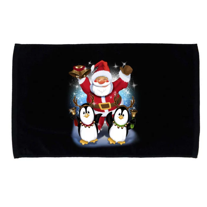 Penguin Dance With Santa Microfiber Hand Towel