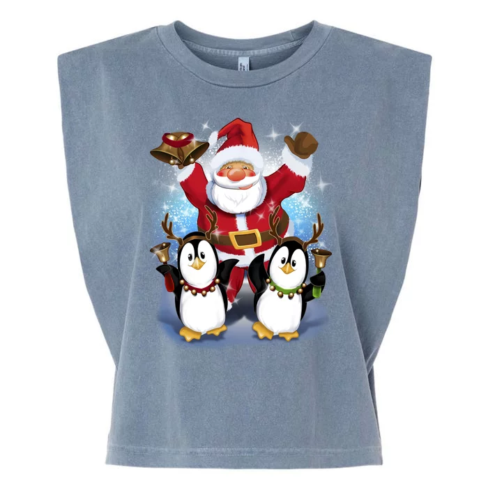 Penguin Dance With Santa Garment-Dyed Women's Muscle Tee