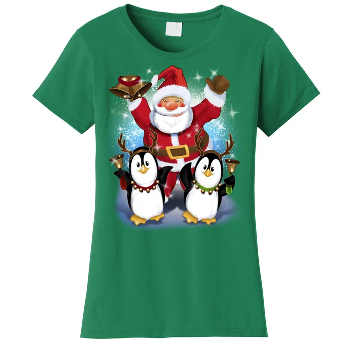 Penguin Dance With Santa Women's T-Shirt