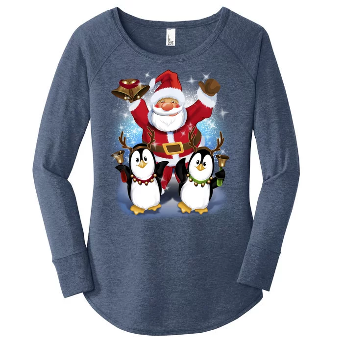 Penguin Dance With Santa Women's Perfect Tri Tunic Long Sleeve Shirt