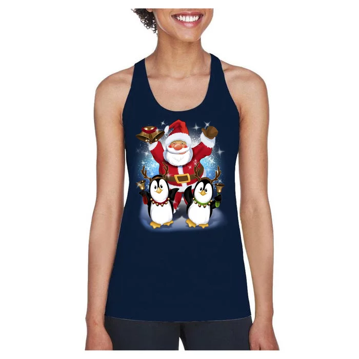 Penguin Dance With Santa Women's Racerback Tank