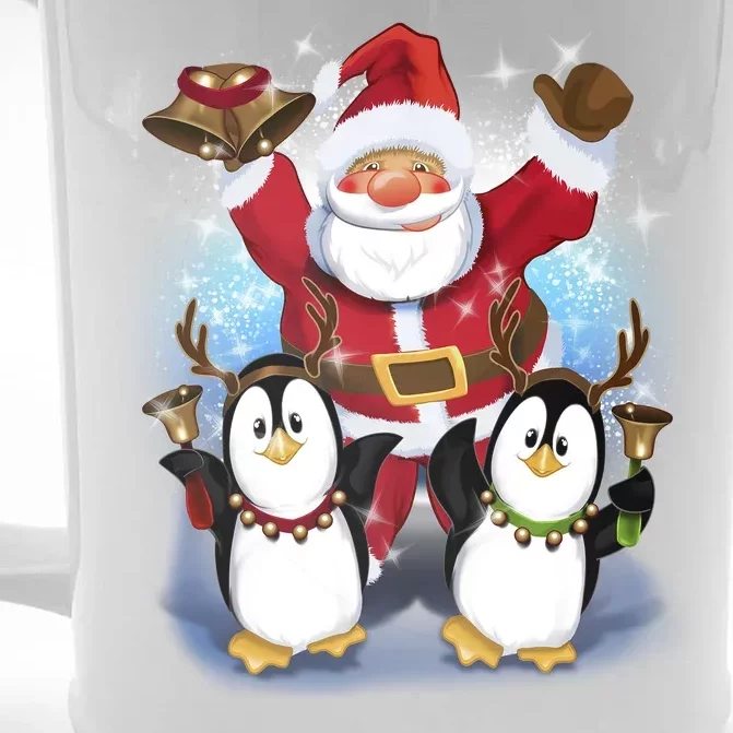 Penguin Dance With Santa Front & Back Beer Stein