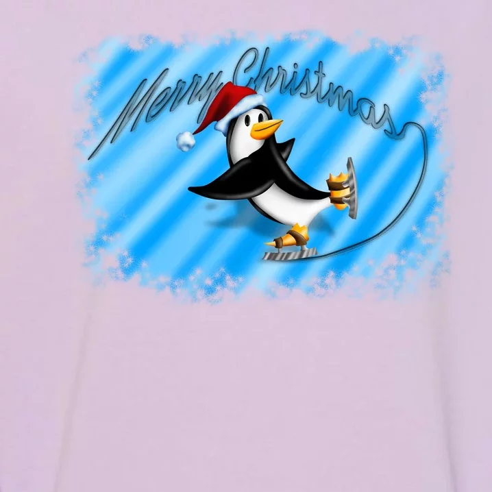 Penguin Skating Merry Christmas Garment-Dyed Sweatshirt